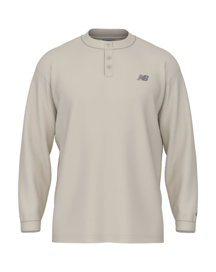 New Balance Numeric Waffle Knit LS Henley - Oatmeal Heather - MT51958-OTH - 197967326363