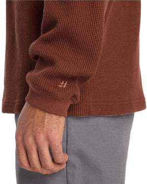 New Balance Numeric Waffle Knit LS Henley - Rich Oak - -