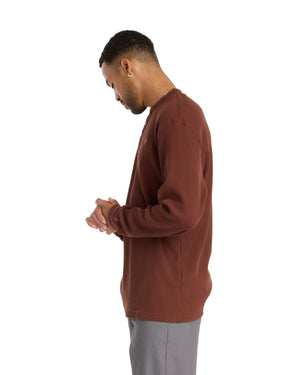 New Balance Numeric Waffle Knit LS Henley - Rich Oak - -