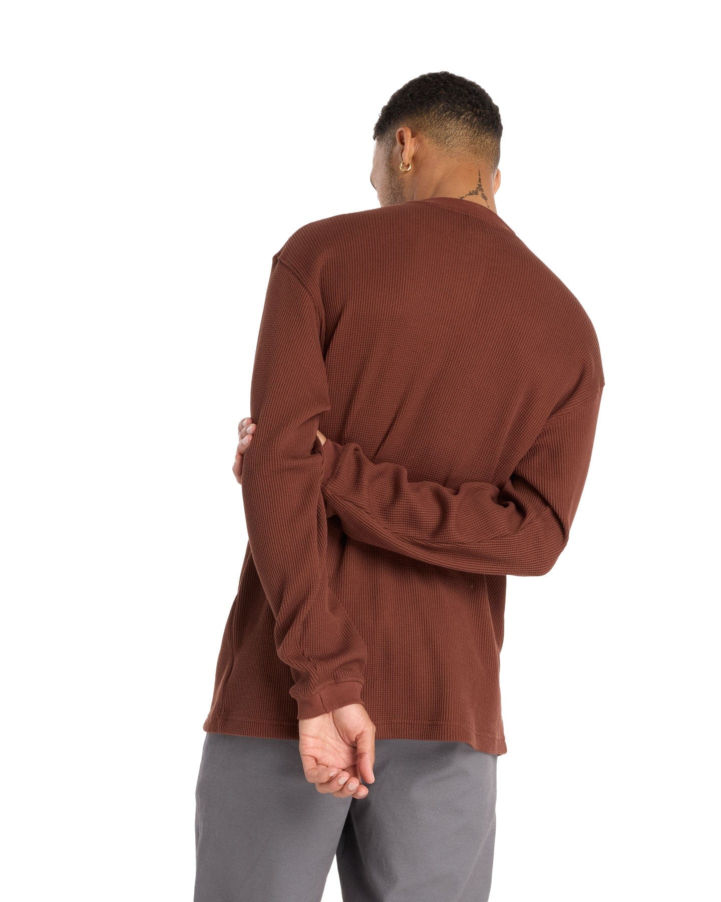 New Balance Numeric Waffle Knit LS Henley - Rich Oak - -