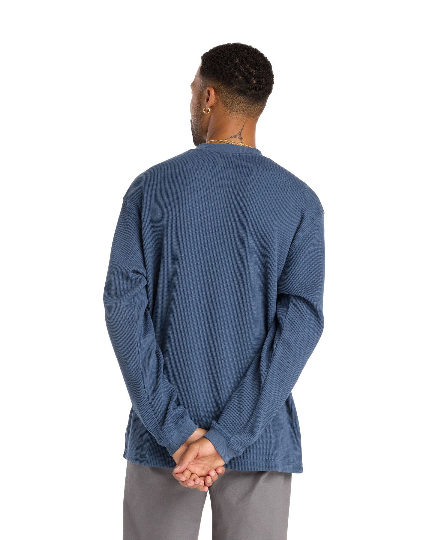 New Balance Numeric Waffle Knit LS Henley - Vintage Indigo - -