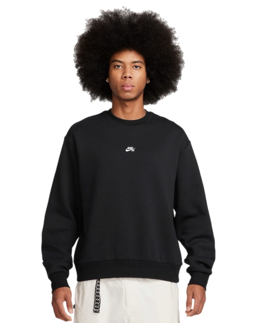 Nike SB Crew Neck Fleece Essential Logo - Black - FV7353 010 - 197597439068