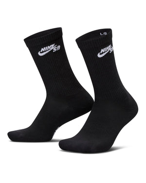 Nike SB Everyday Elevated Crew 3 Pack Socks - Black - IR1328-900 - 198730320014