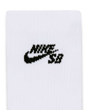 Nike SB Everyday Elevated Crew 3 Pack Socks - White - IR1328-910 - 198730319797