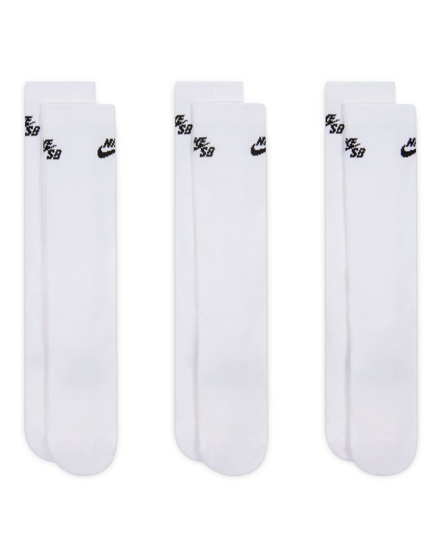 Nike SB Everyday Elevated Crew 3 Pack Socks - White - IR1328-910 - 198730319797