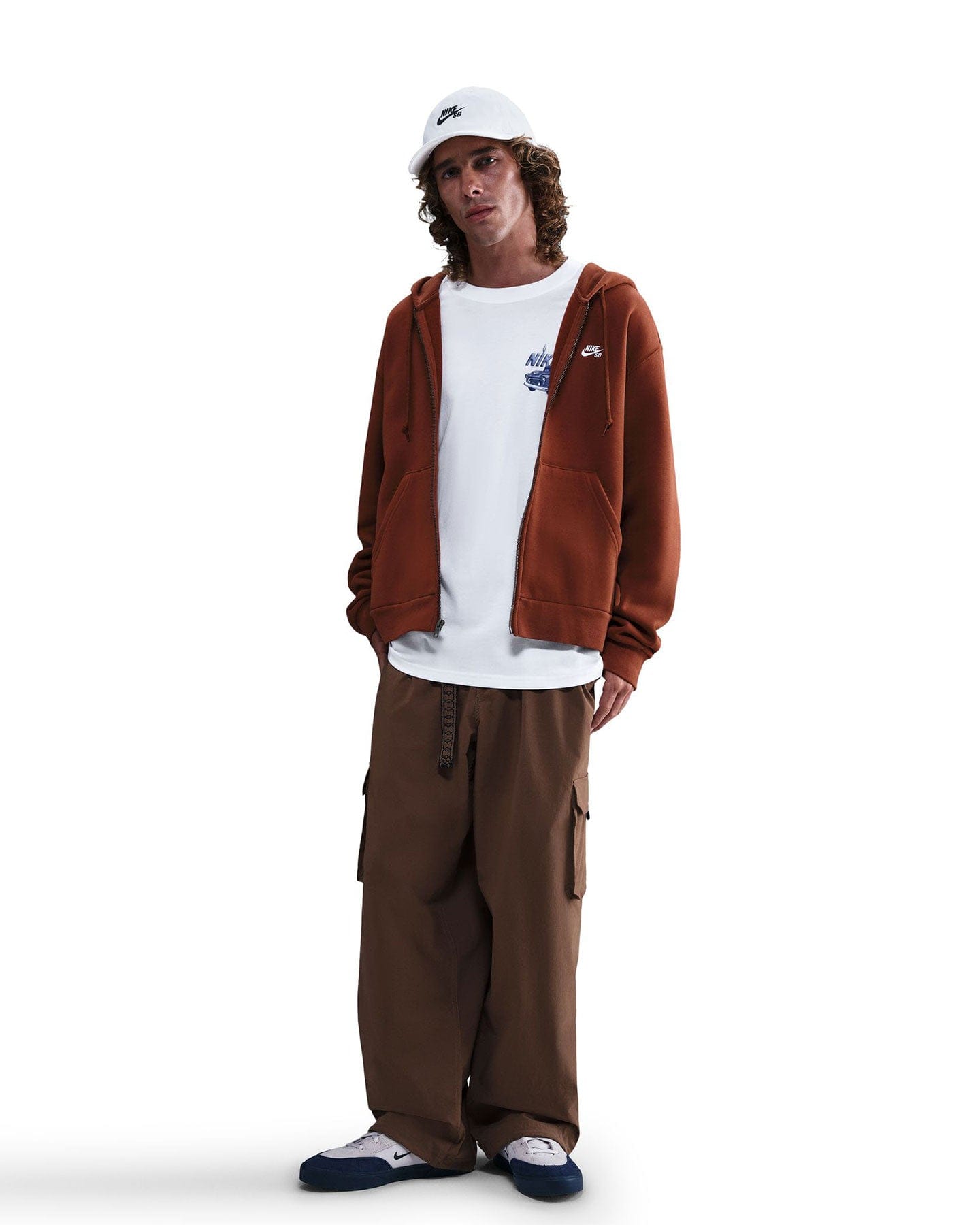 Nike SB Full-Zip Fleece Skate Hoodie - Cinnamon / White - -
