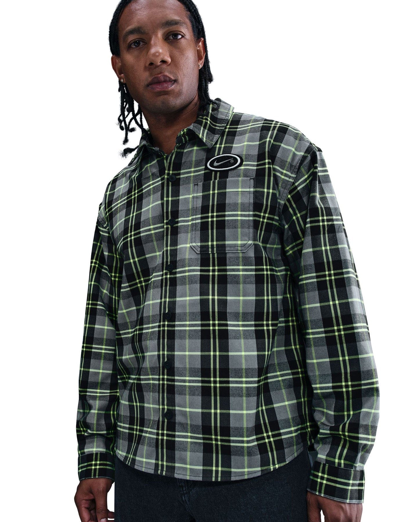 Nike SB Koston Flannel - Dark Smoke Grey / Volt - -