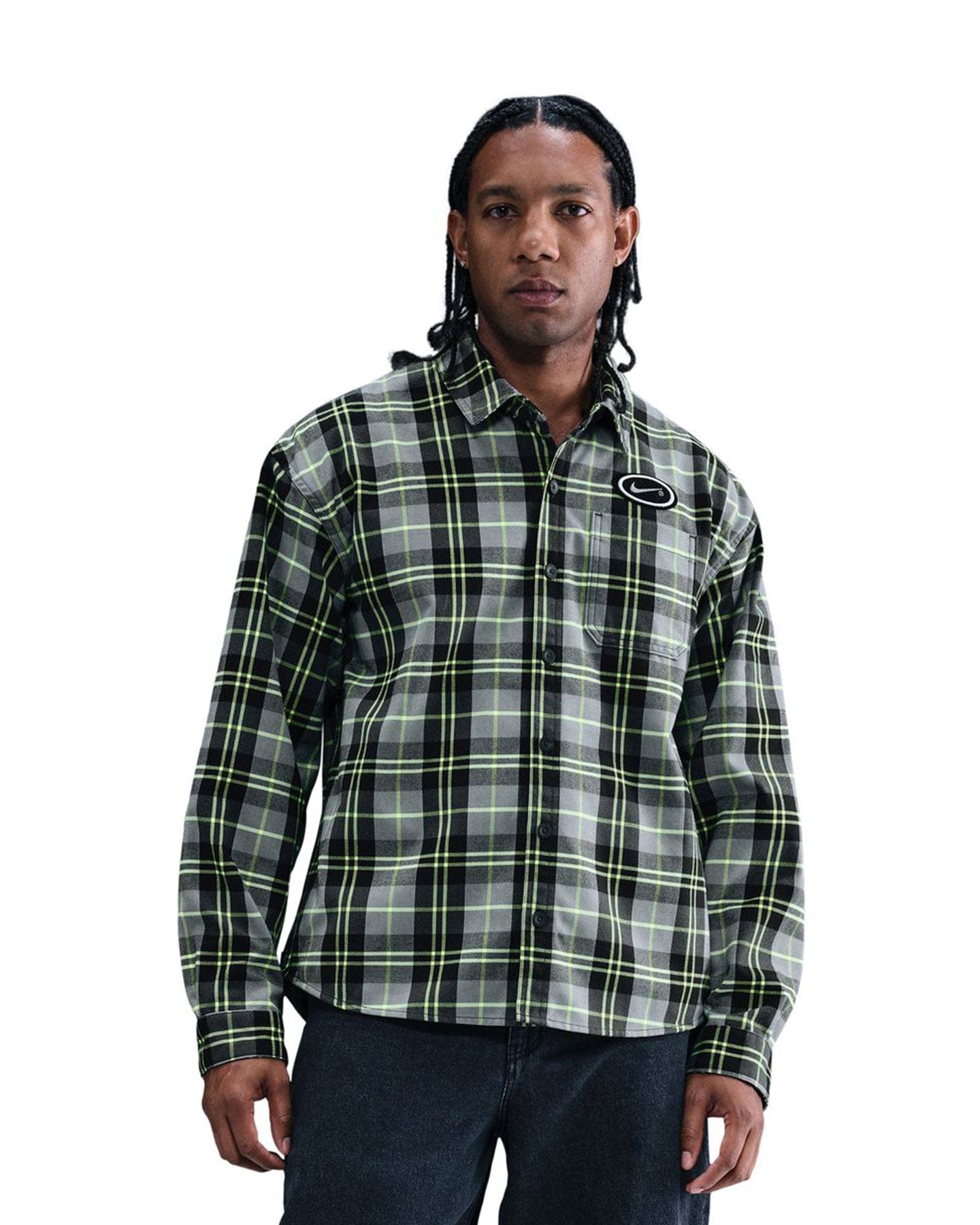 Nike SB Koston Flannel - Dark Smoke Grey / Volt - -