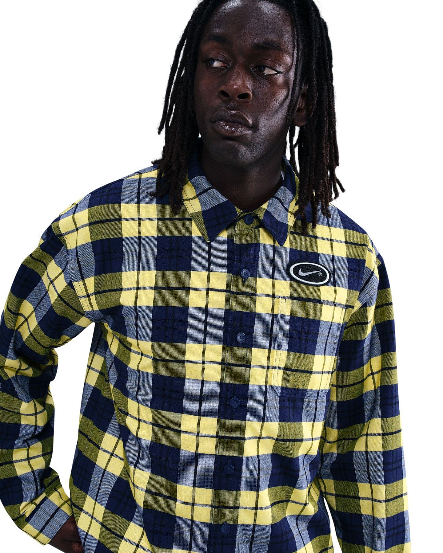 Nike SB Koston Flannel - Midnight Navy / Speed Yellow - -