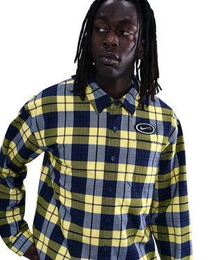 Nike SB Koston Flannel - Midnight Navy / Speed Yellow - -