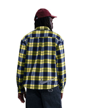 Nike SB Koston Flannel - Midnight Navy / Speed Yellow - -