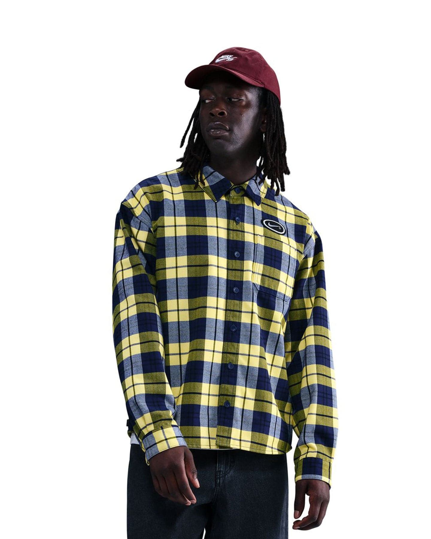 Nike SB Koston Flannel - Midnight Navy / Speed Yellow - -