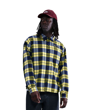 Nike SB Koston Flannel - Midnight Navy / Speed Yellow - -