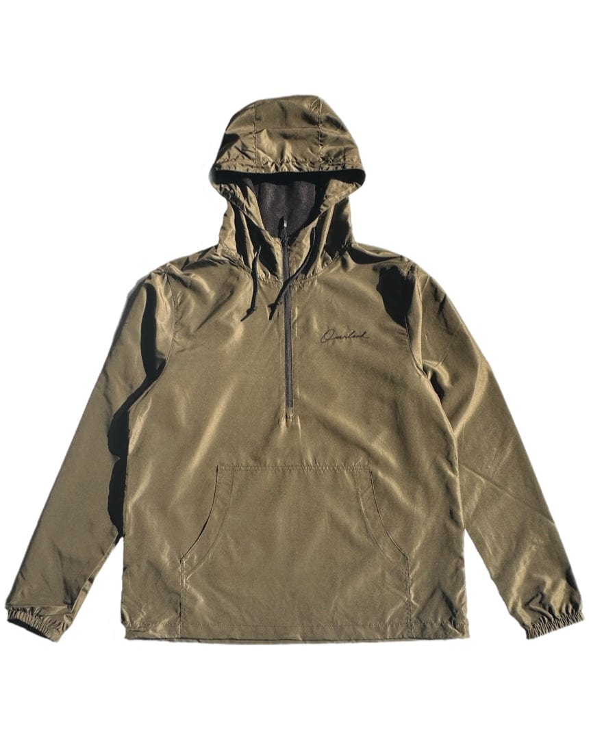 Overload Anorak Pullover Half Zip Windbreaker - Army Green - -