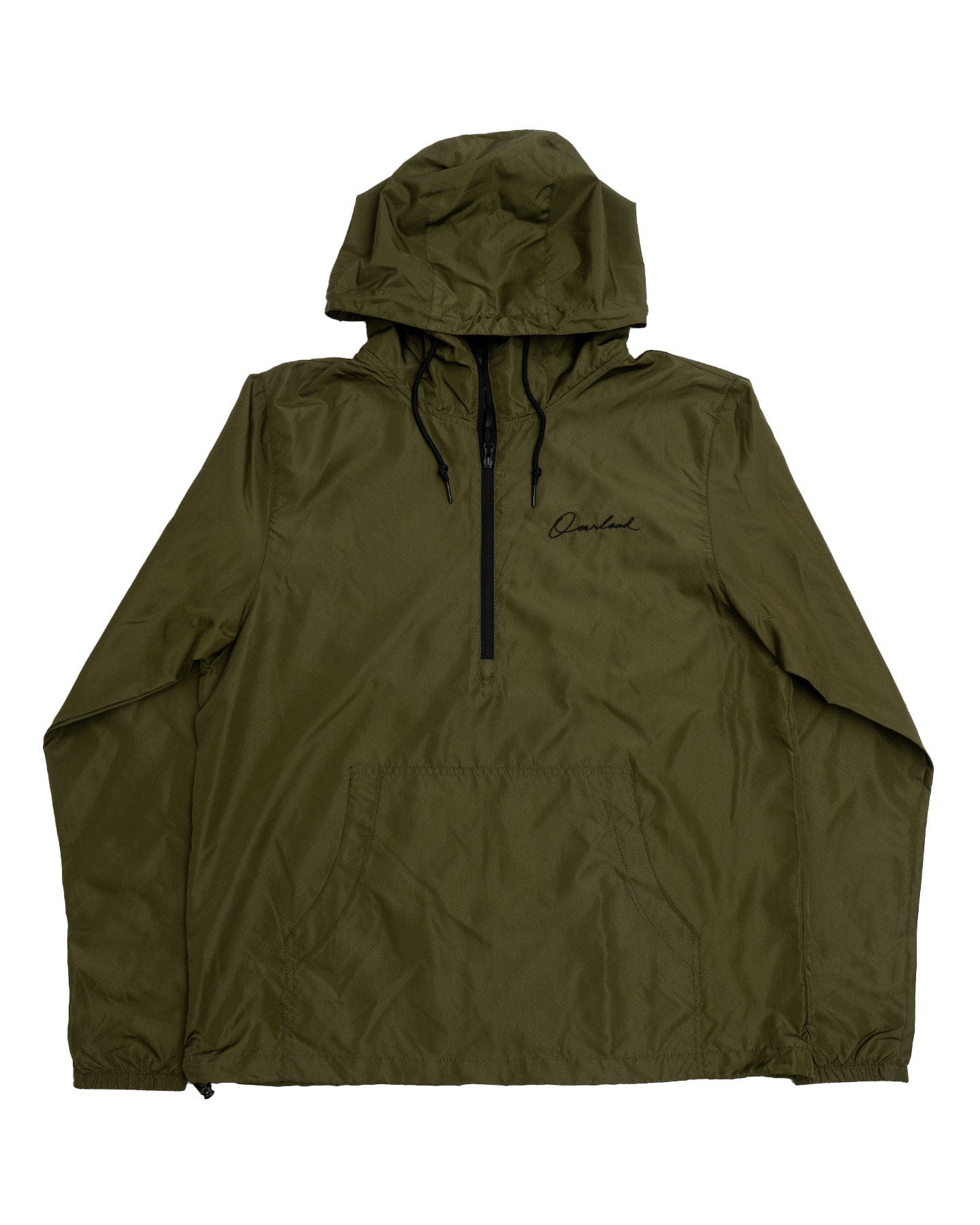 Overload Anorak Pullover Half Zip Windbreaker - Army Green - -