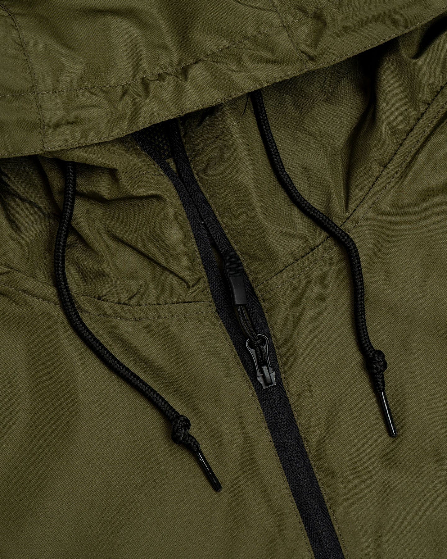 Overload Anorak Pullover Half Zip Windbreaker - Army Green - -