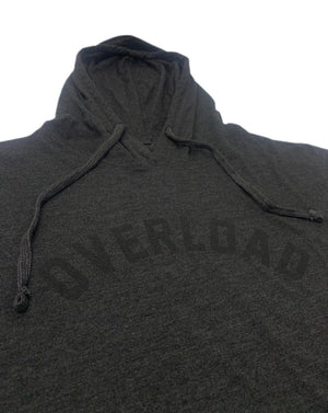 Overload Arched Lightweight Hoodie- Charcoal Heather - -