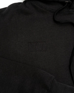 Overload Box Logo Embroidered Pullover Hoodie - Black / Black - -