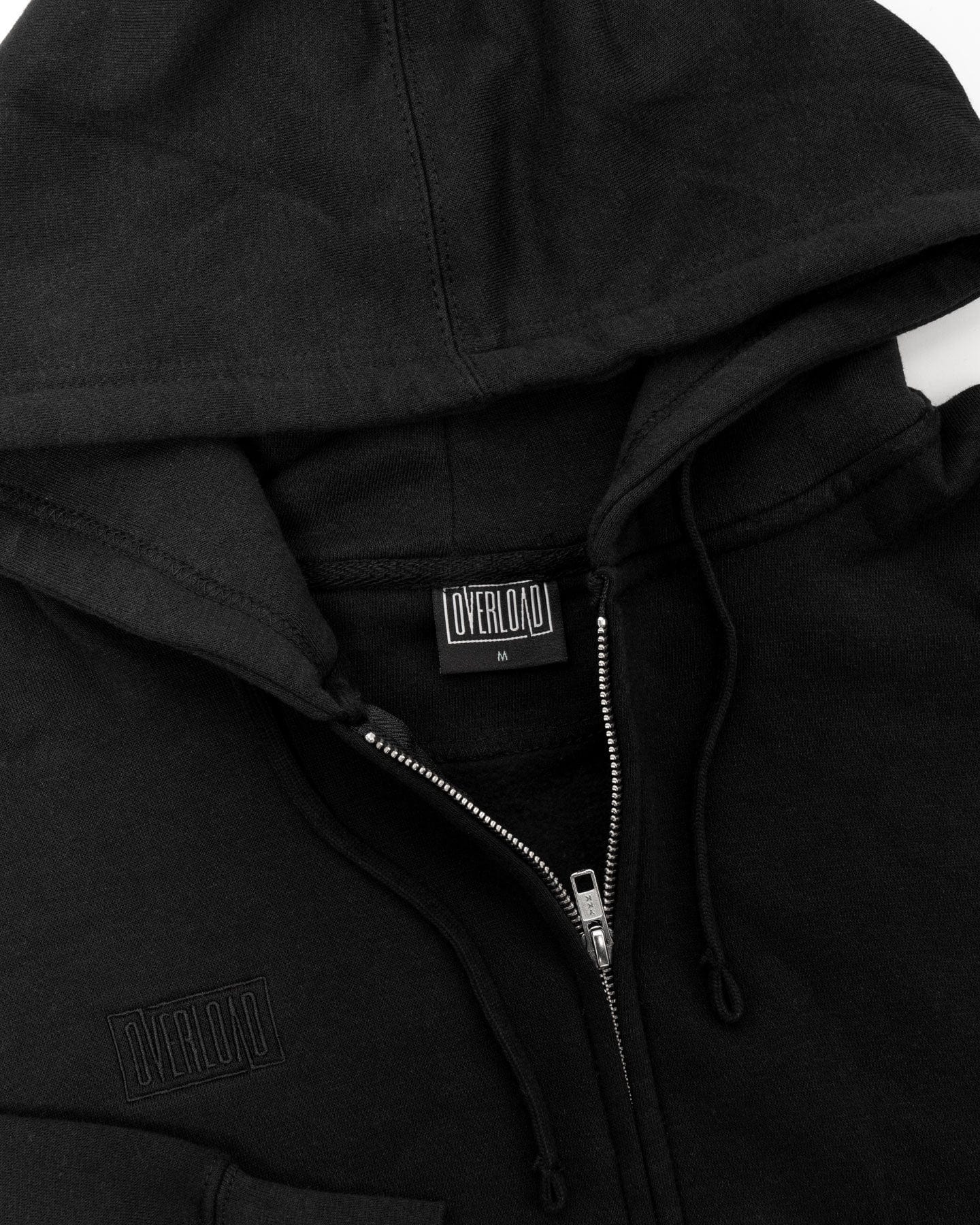 Overload Box Logo Embroidered Zip Hoody - Black / Black - -