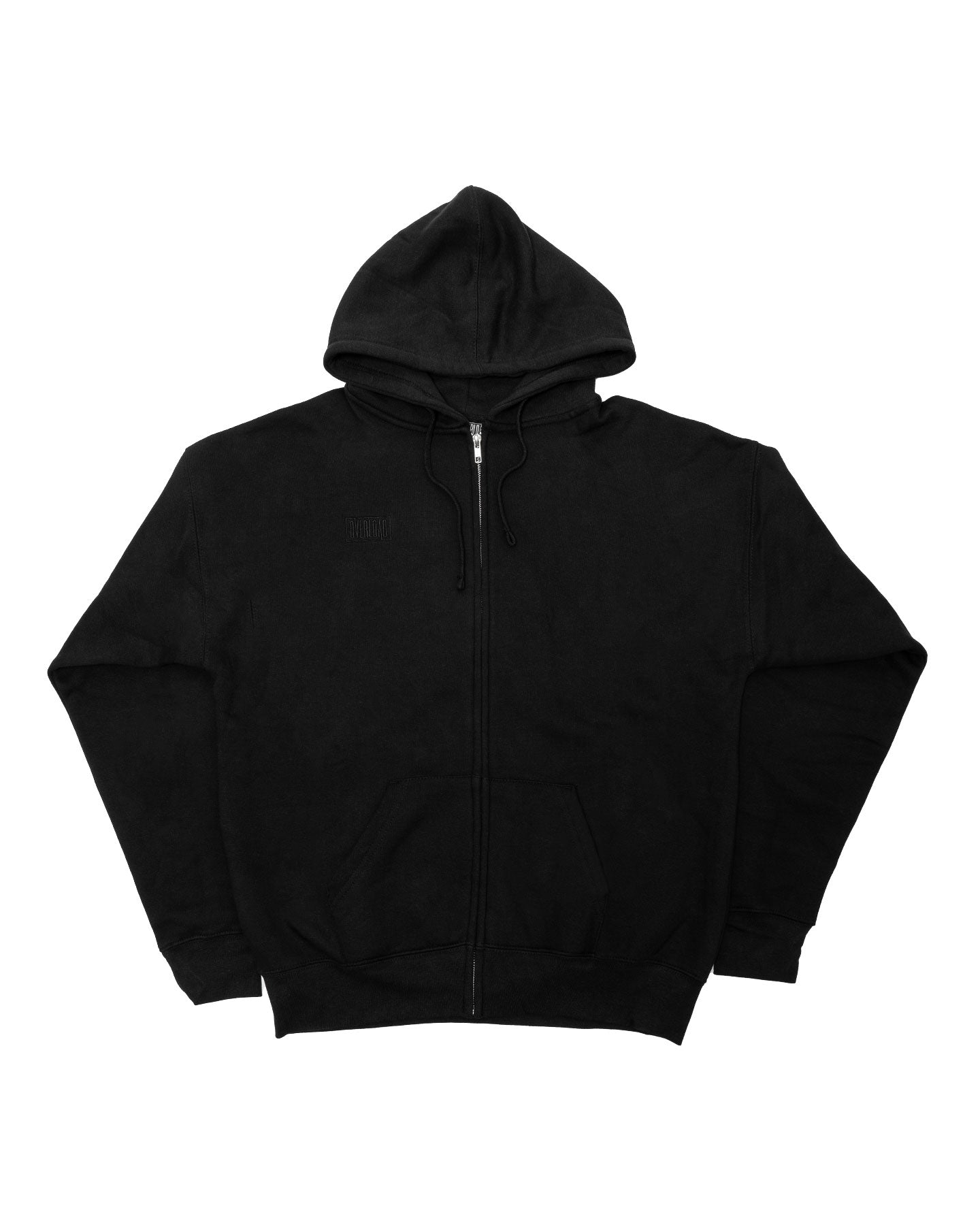 Overload Box Logo Embroidered Zip Hoody - Black / Black - -