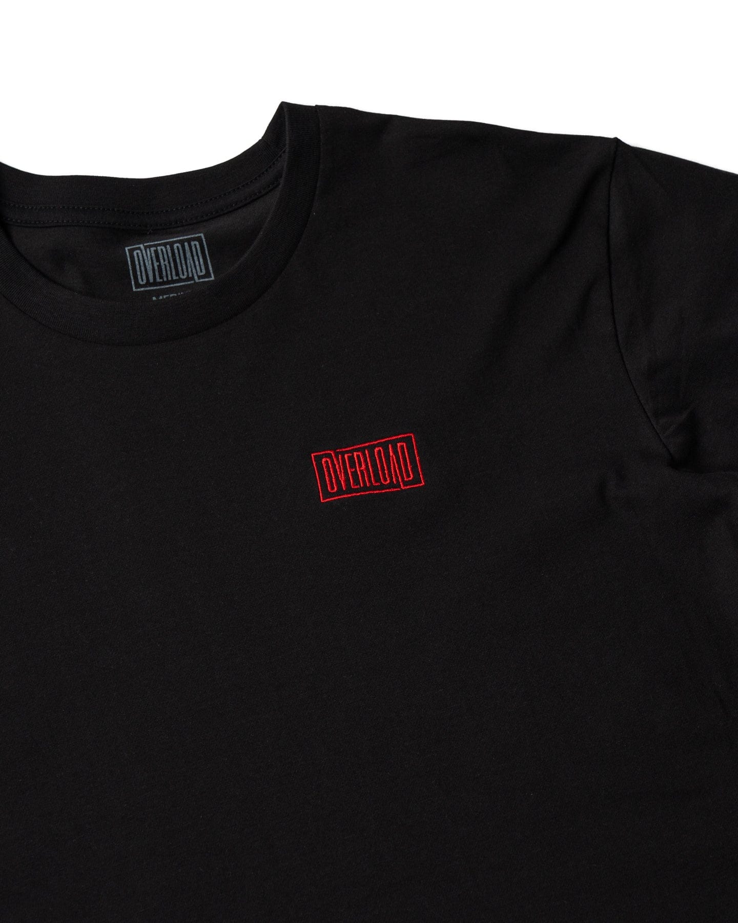 Overload Box Logo Embroidery Tee - Black / Red - -