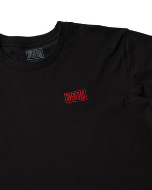 Overload Box Logo Embroidery Tee - Black / Red - -
