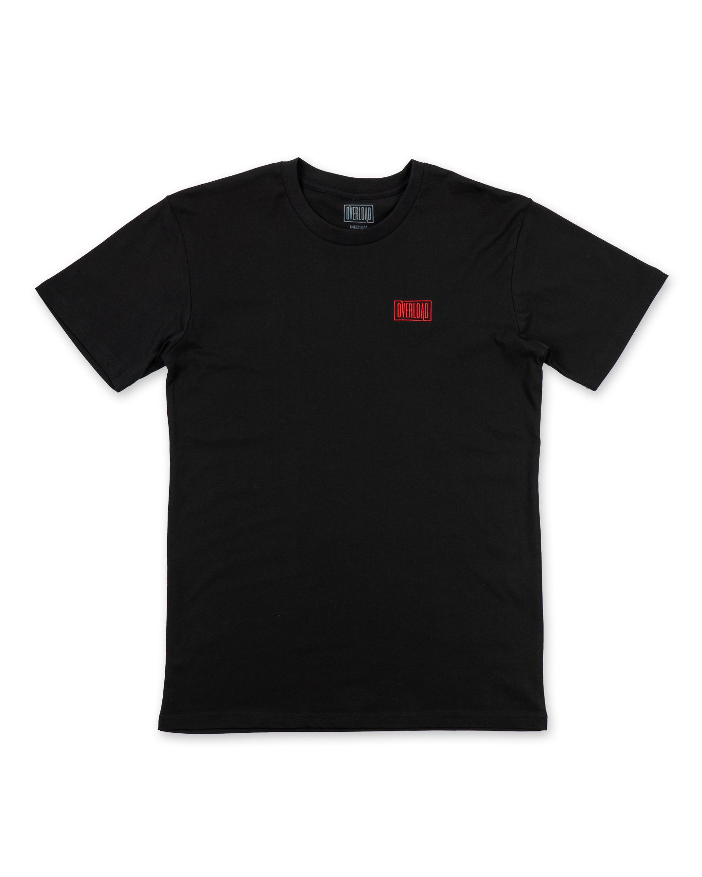 Overload Box Logo Embroidery Tee - Black / Red - -