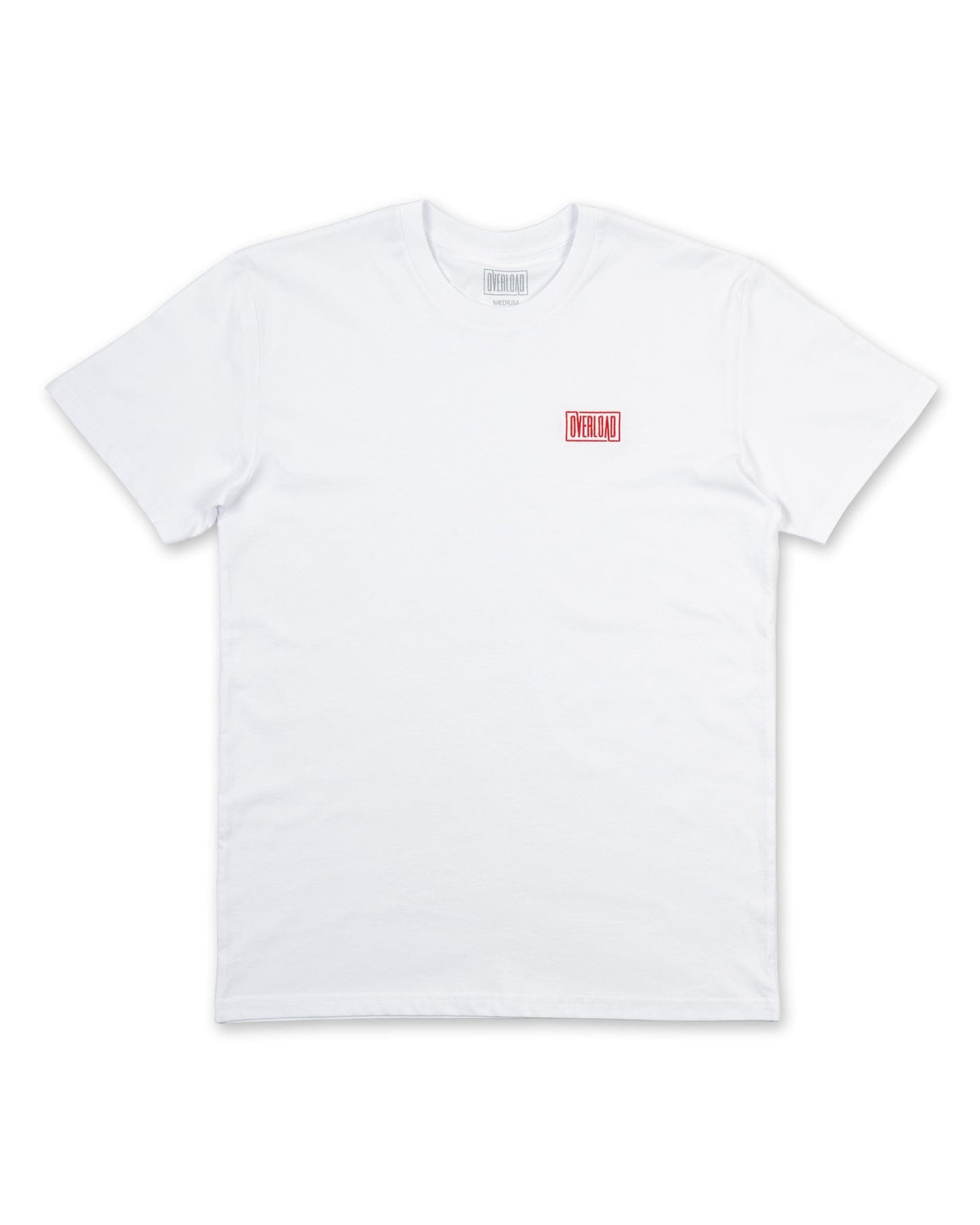 Overload Box Logo Embroidery Tee - White / Red - -