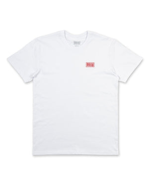 Overload Box Logo Embroidery Tee - White / Red - -