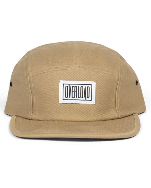 Overload Box Logo Patch 5 Panel Camper Hat - Khaki