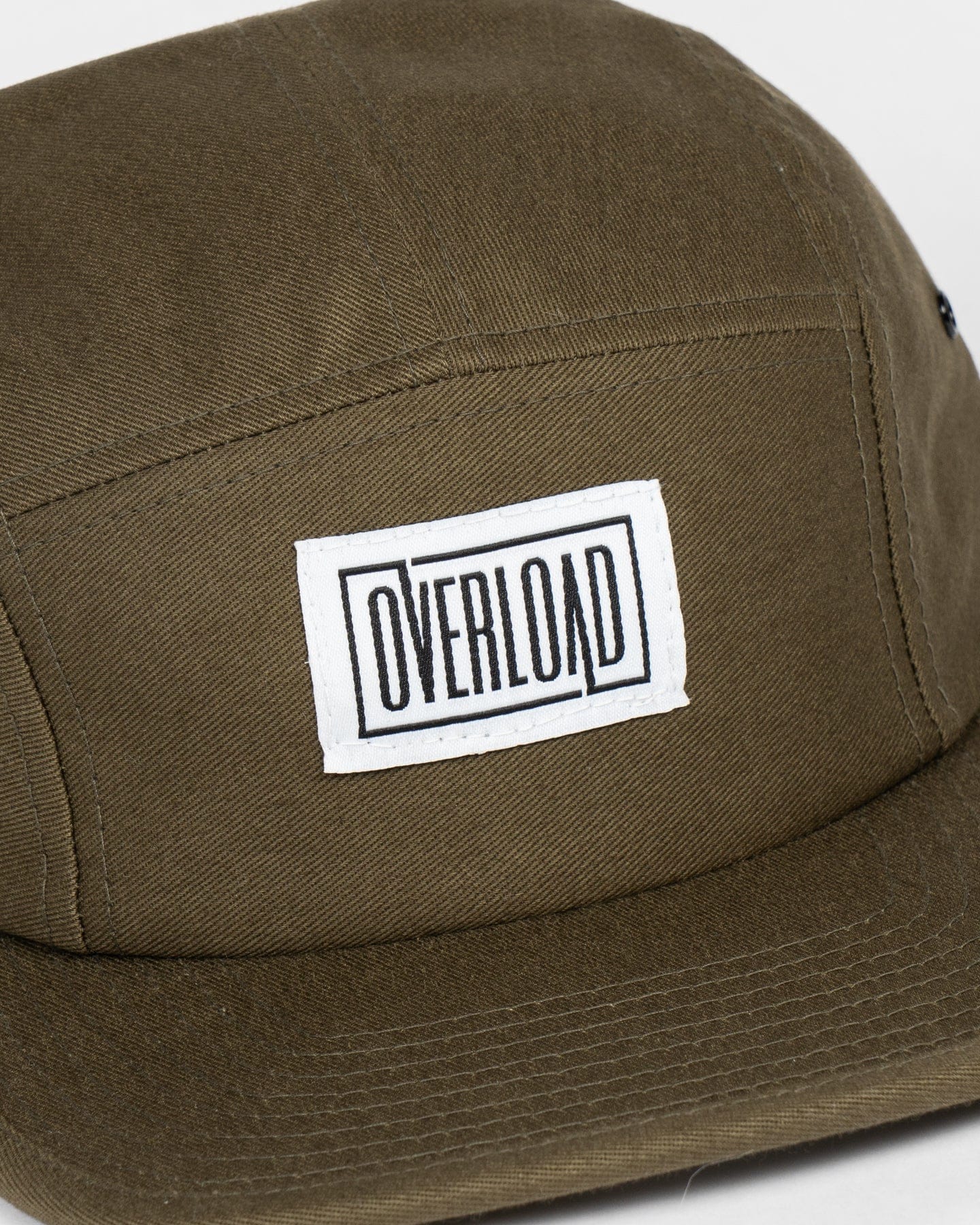 Overload Box Logo Patch 5 Panel Camper Hat - Olive Green - 7005 - 09376759