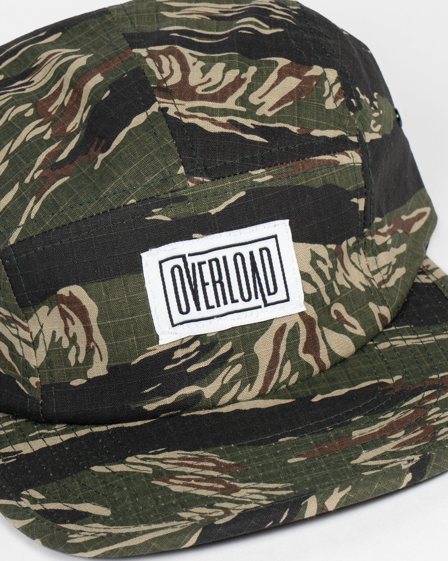 Overload Box Logo Patch 5 Panel Camper Hat - Tiger Camo - 7005 - 11670519