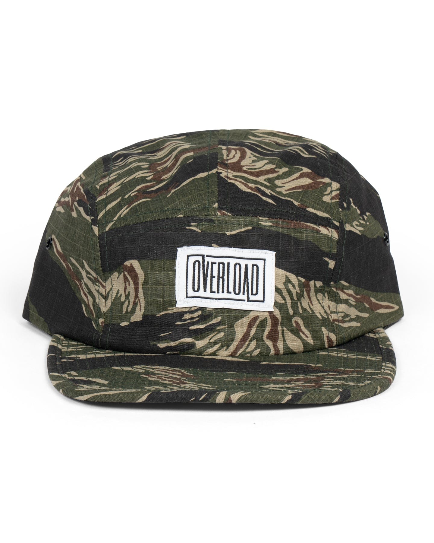 Overload Box Logo Patch 5 Panel Camper Hat - Tiger Camo - 7005 - 11670519