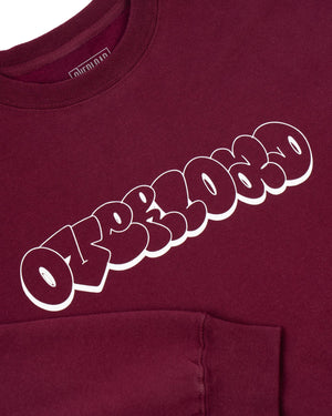 Overload Bubble Letter Glow Crewneck - Maroon - -