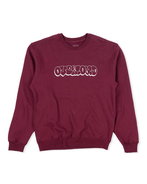 Overload Bubble Letter Glow Crewneck - Maroon - -
