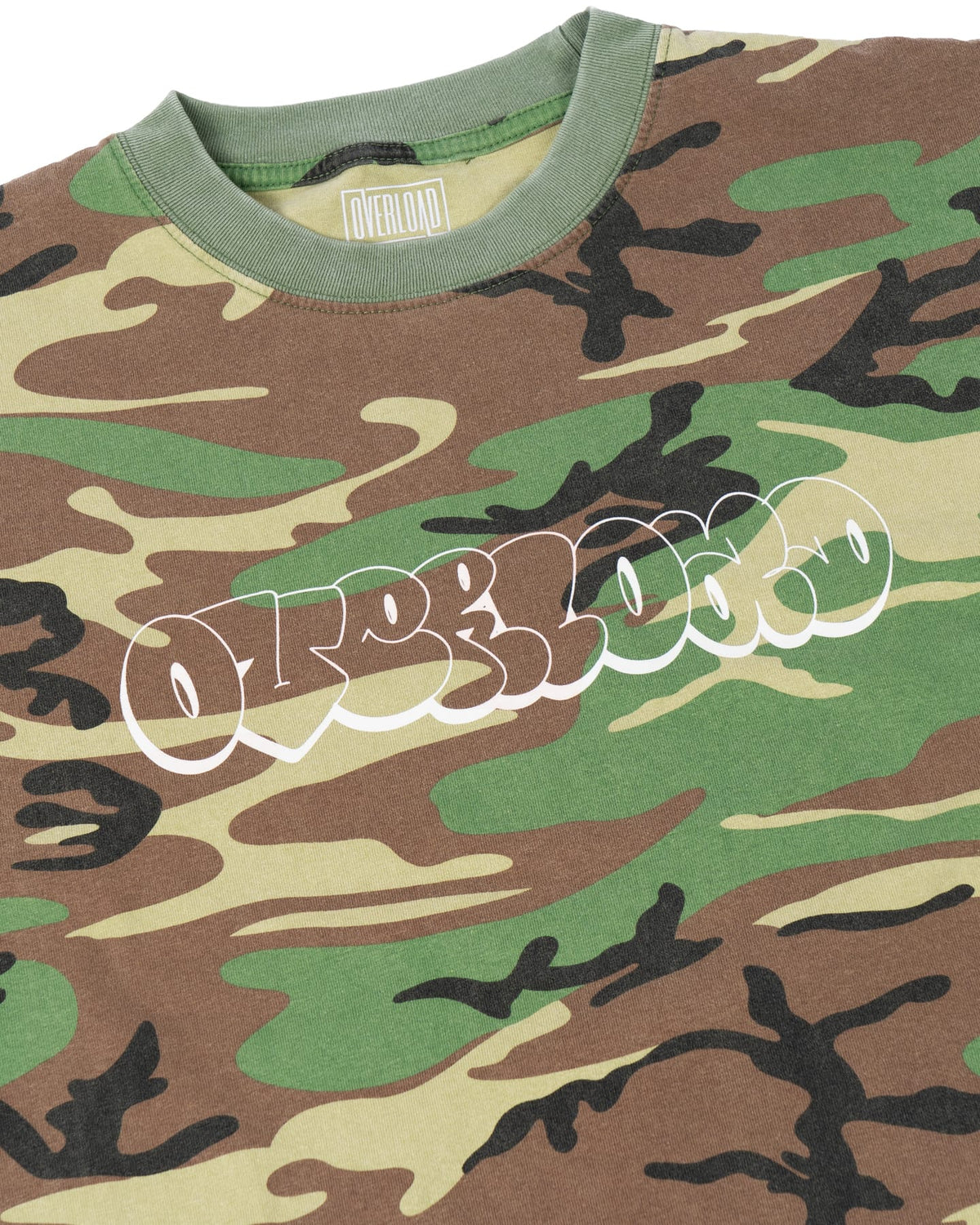 Overload Bubble Letter Glow Tee - Vintage Camo - -