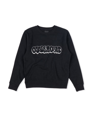 Overload Bubble Letter Glow Youth Crewneck - Black - -
