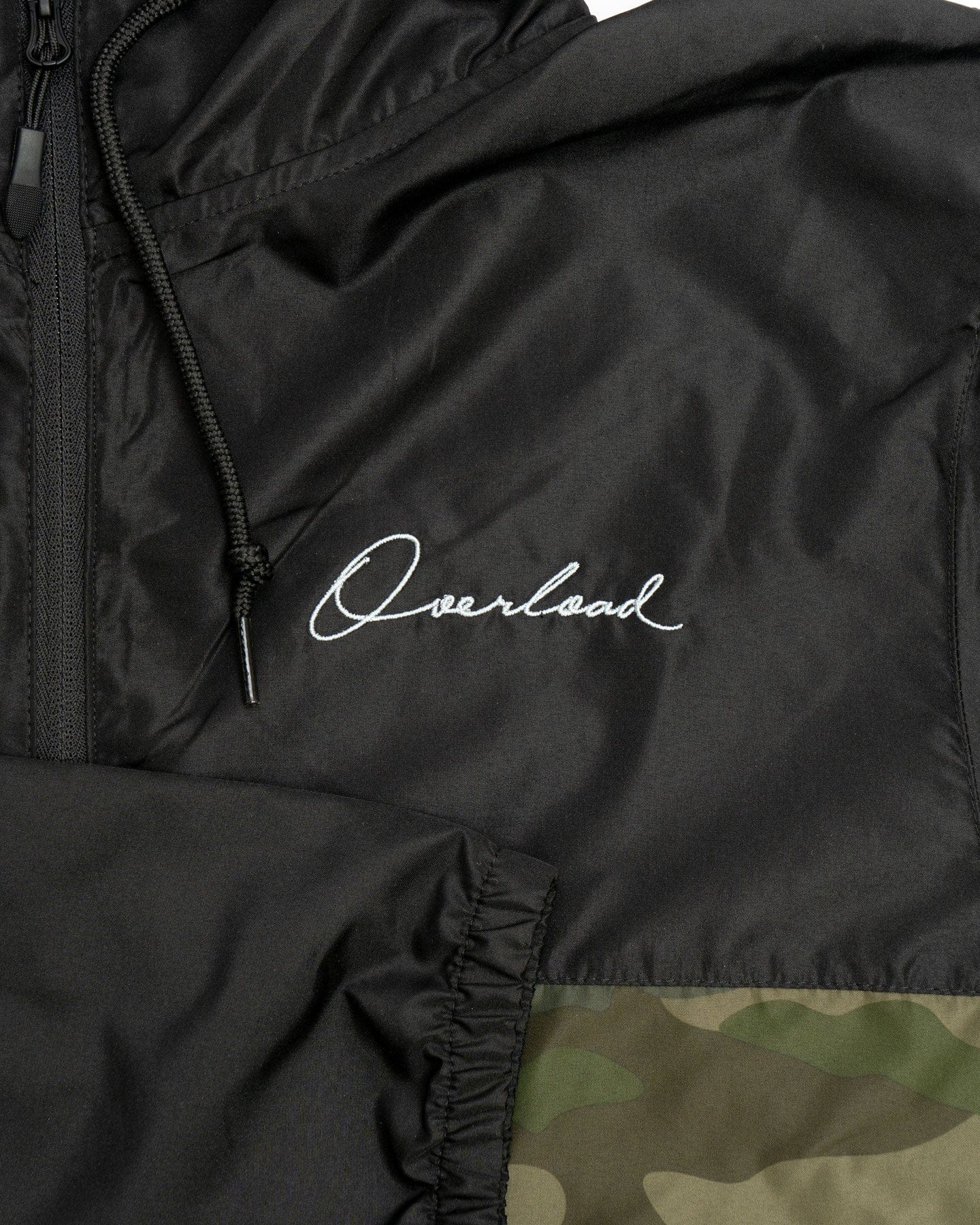 Overload Lightweight Full Zip Windbreaker - Black / Forest Camo - -