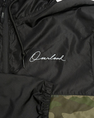 Overload Lightweight Full Zip Windbreaker - Black / Forest Camo - -