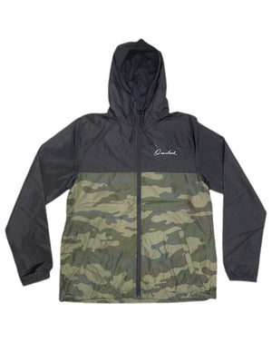 Overload Lightweight Windbreaker Full Zip - Black / Forest Camo - - 19681527