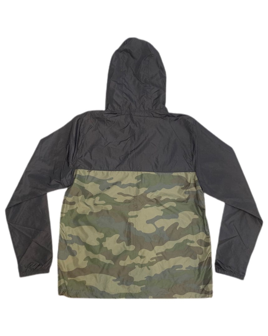 Overload Lightweight Windbreaker Full Zip - Black / Forest Camo - -