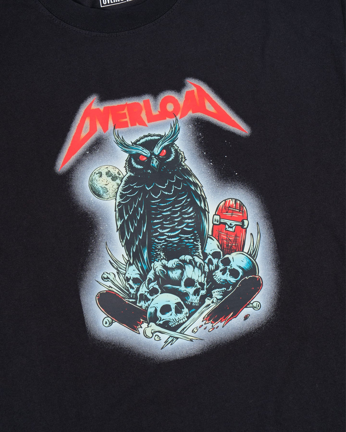 Overload Metal Owl Tee - Black - -