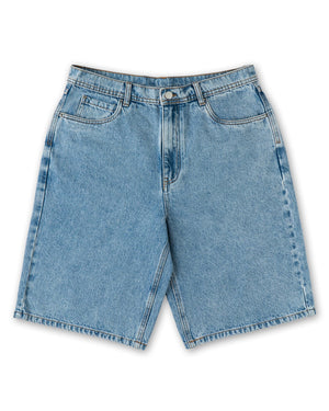 Overload Outback Denim Shorts - Washed Blue - -