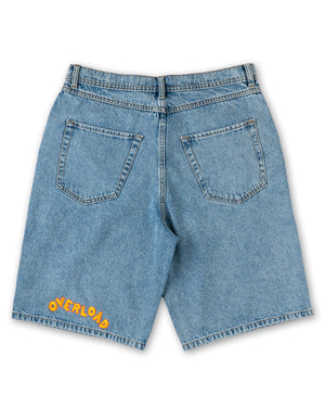 Overload Outback Denim Shorts - Washed Blue - -