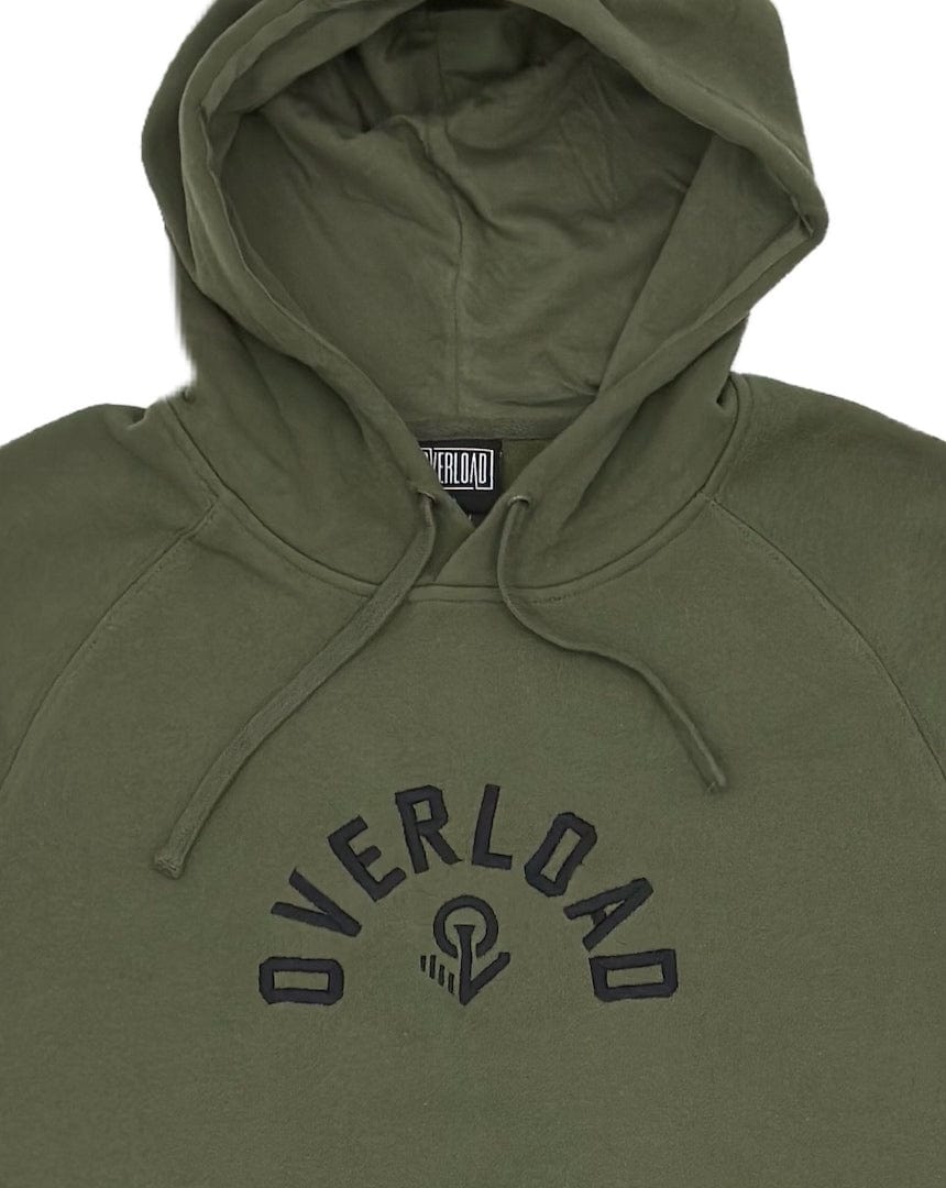 Overload Semi Circle Embroidered Hoodie - Army - -