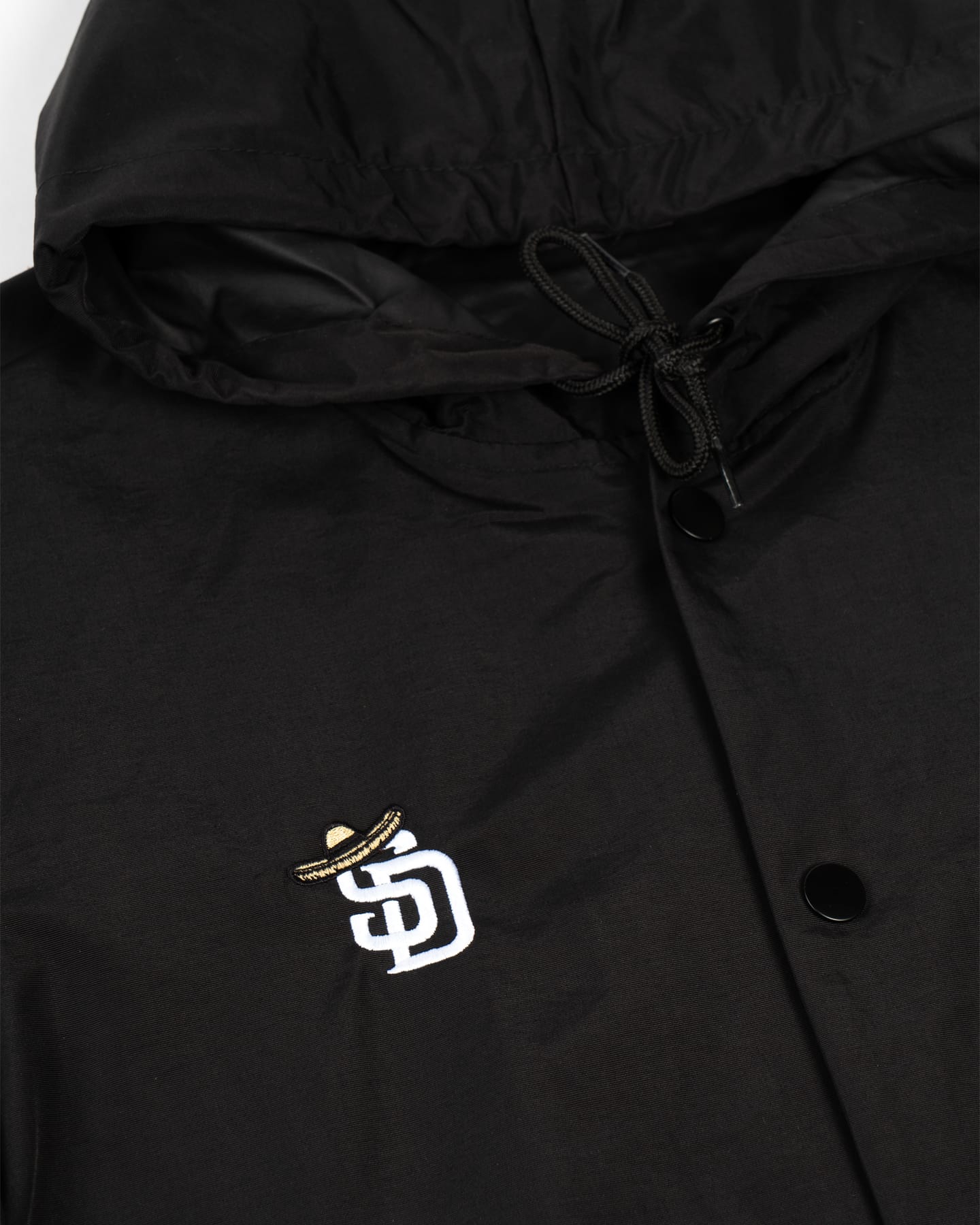 Overload Sombrero Button Up Hooded Jacket - Black - -