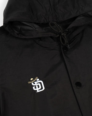 Overload Sombrero Button Up Hooded Jacket - Black - -