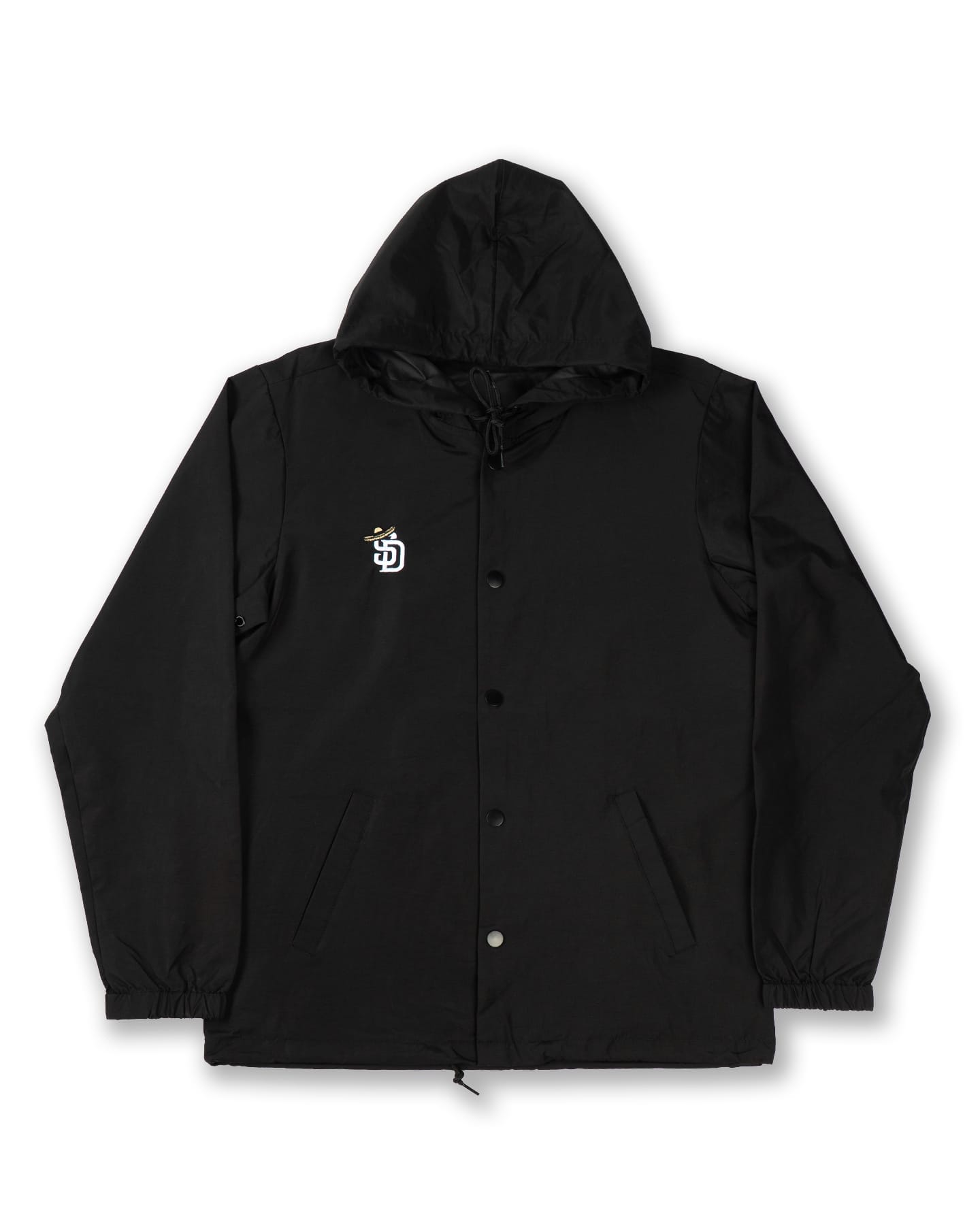 Overload Sombrero Button Up Hooded Jacket - Black - -