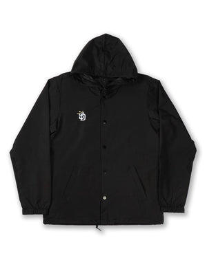 Overload Sombrero Button Up Hooded Jacket - Black - -