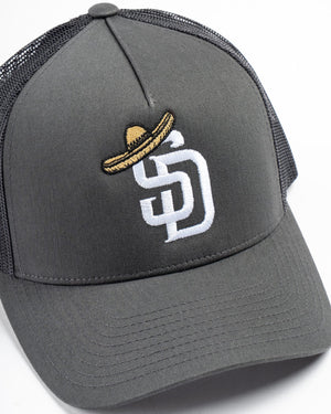 Overload Sombrero Classic 5 Panel Trucker - Charcoal - - 73211639